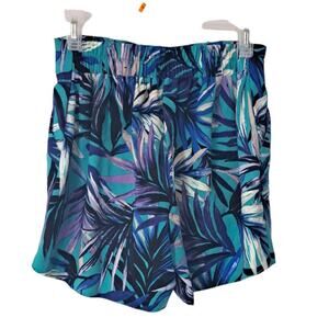 Simple Styled Womens High waist‎ Trouser Shorts Blue Black Floral Size Small